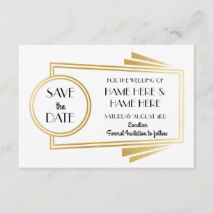 Save The Date Enregistrer La Date Art Déco Wedding Party Gold In
