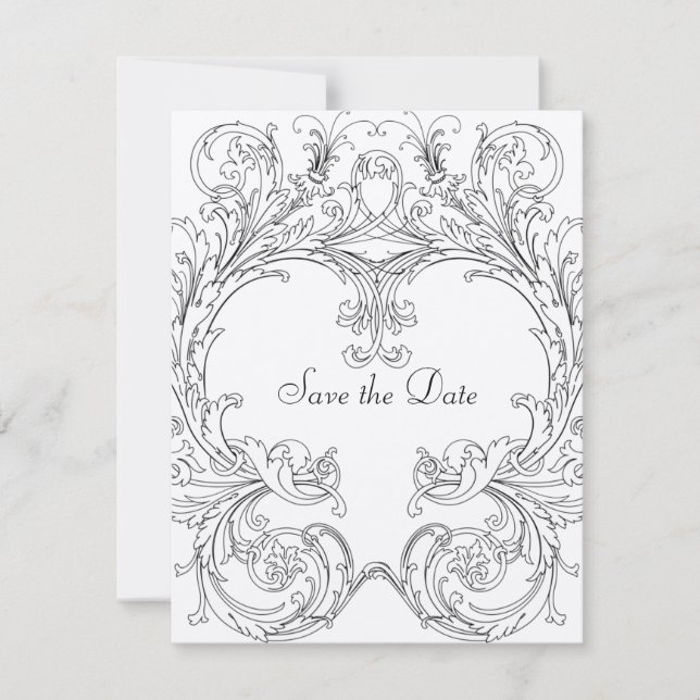 Save The Date Enregistrer la date avec cadre baroque (Devant)
