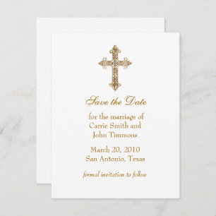 Save The Date Enregistrer la date avec Gold Cross