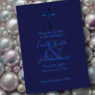 Save The Date Enregistrer la date avec le monoton bleu croisé