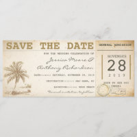 enregistrer la date beach palm tickets - invitatio
