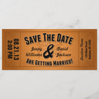 Save The Date Enregistrer La Date : Billet Vintage