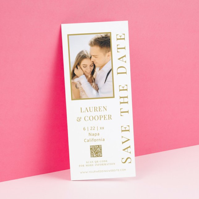 Save The Date Enregistrer La Date Black Gold QR Code Modern Mari (Créateur téléchargé)