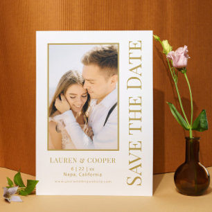 Save The Date Enregistrer La Date Blanc Or Style Mariage Moderne