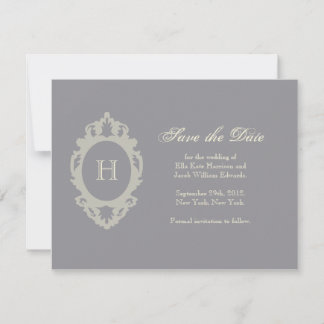 Save The Date Enregistrer la date // Charcoal & Cream Monogram