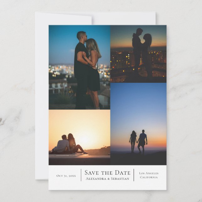 Save The Date Enregistrer la date Collage Mariage Personnalisé (Devant)