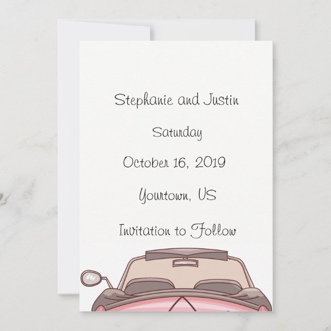 Save The Date Enregistrer La Date Convertible Car (Devant)