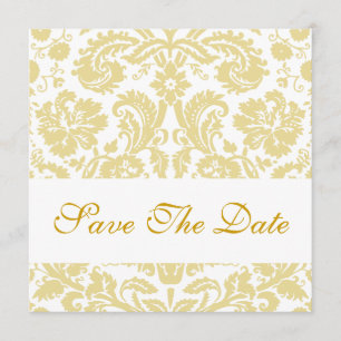 Save The Date Enregistrer la date Crème florale Damas blanc