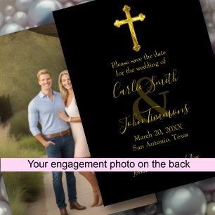 Save The Date Enregistrer la date Croix d'or n'importe quelle co