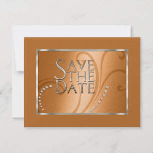 Save The Date Enregistrer la date Crystals Shimmer Orange Monoto