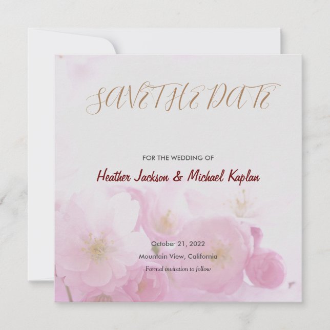 Save The Date Enregistrer la date de mariage professionnel Fleur (Devant)