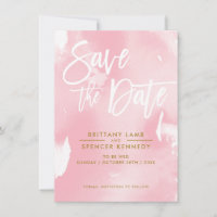 ENREGISTRER LA DATE élégante peinte couleur rose p