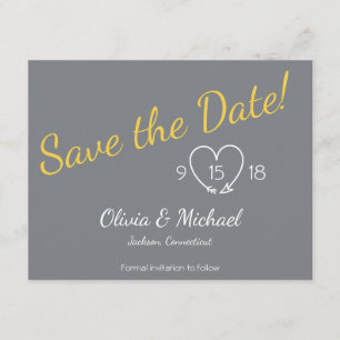 Save The Date Enregistrer la date en jaune et gris