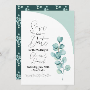 Save The Date Enregistrer la date Eucalyptus Mariage Printemps F