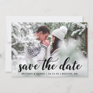 Save The Date Enregistrer La Date Fiançailles Photo Modern Scrip