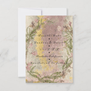 Save The Date Enregistrer La Date Floral Cottage Linen Mint Or R