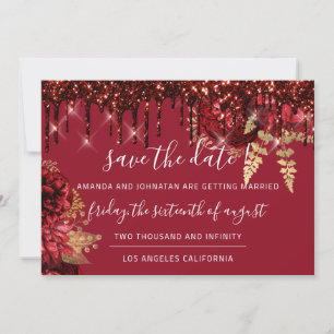 Save The Date Enregistrer La Date Florals Rose Drives Burgundy G