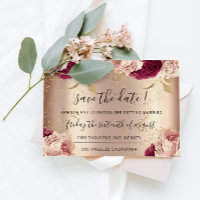 Enregistrer La Date Florals Rose Gold Roses Marsal