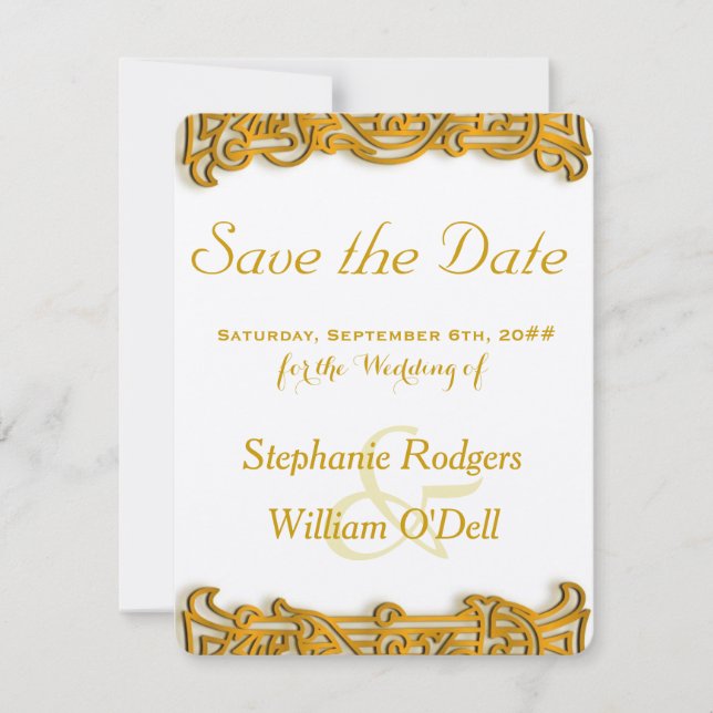 Save The Date Enregistrer la date Irish Gold Mariage Notice (Devant)