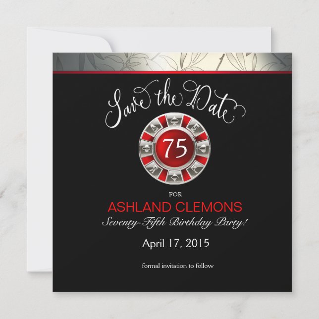 Save The Date Enregistrer la date Las Vegas Art Déco | noir arge (Devant)
