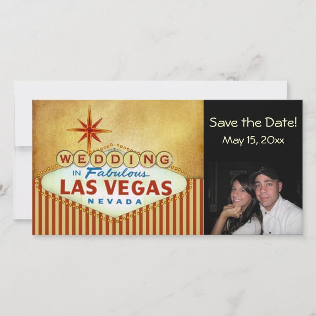 Save The Date Enregistrer la date Las Vegas Mariage Photocard (Devant)