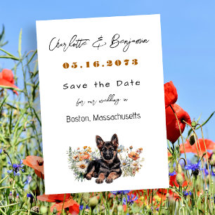 Save The Date Enregistrer la date Mariage berger allemand chien