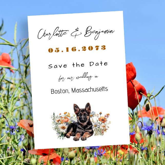 Save The Date Enregistrer la date Mariage berger allemand chien (Créateur téléchargé)