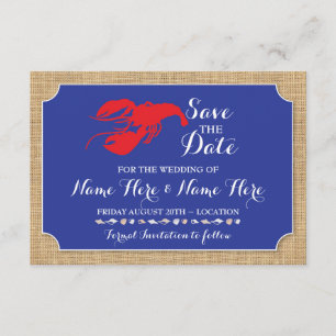 Save The Date Enregistrer La Date Mariage Crawfish Boil Lobster 