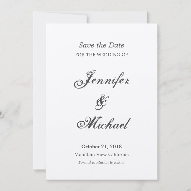 Save The Date Enregistrer la date Mariage Écriture manuscrite Cl (Devant)