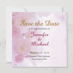 Save The Date Enregistrer la date Mariage Fleurs roses Matte Ele