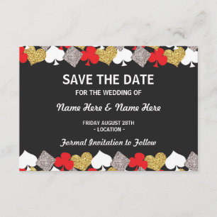 Save The Date Enregistrer la date Mariage Las Vegas Casino Card