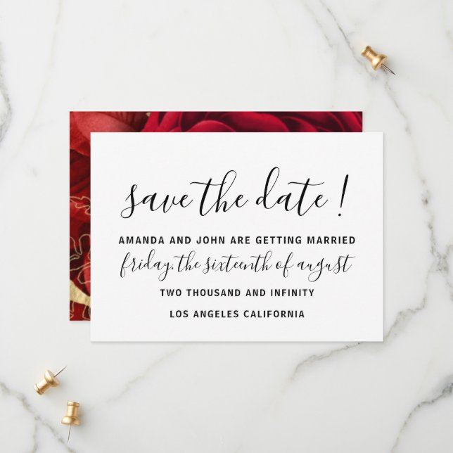 Save The Date Enregistrer La Date Mariage Mariée Monogramme Rose (Devant/Arrière en situation)