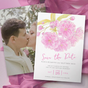 Save The Date Enregistrer la date mariage rose fleur