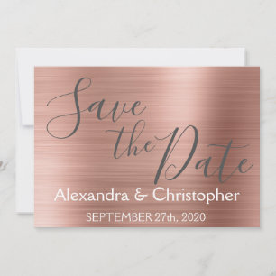 Save The Date Enregistrer la date Mariage Rose Gold Rose Pink Fo
