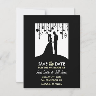 Save The Date Enregistrer la date - mariée et mariée en noir et 