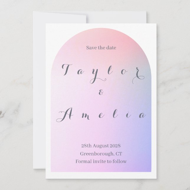 Save The Date Enregistrer la date moderne Boho Arch rose Lilac (Devant)