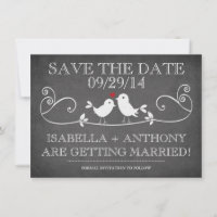 ENREGISTRER LA DATE Oiseaux d'amour sur un tableau