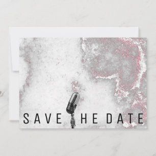 Save The Date Enregistrer La Date Parties scintillant Microphone