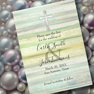 Save The Date Enregistrer la date Pearly Cross Soft Cool Color S