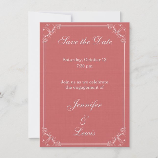 Save The Date Enregistrer la date personnalisable Fiançailles ca (Devant)