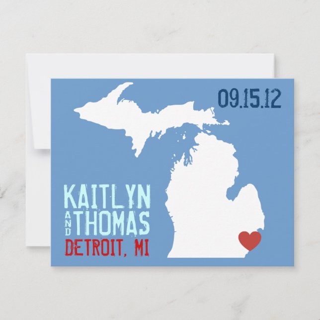 Save The Date Enregistrer la date - Personnalisable - Michigan (Devant)