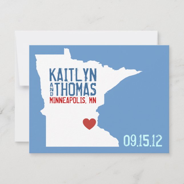Save The Date Enregistrer la date - Personnalisable - Minnesota (Devant)