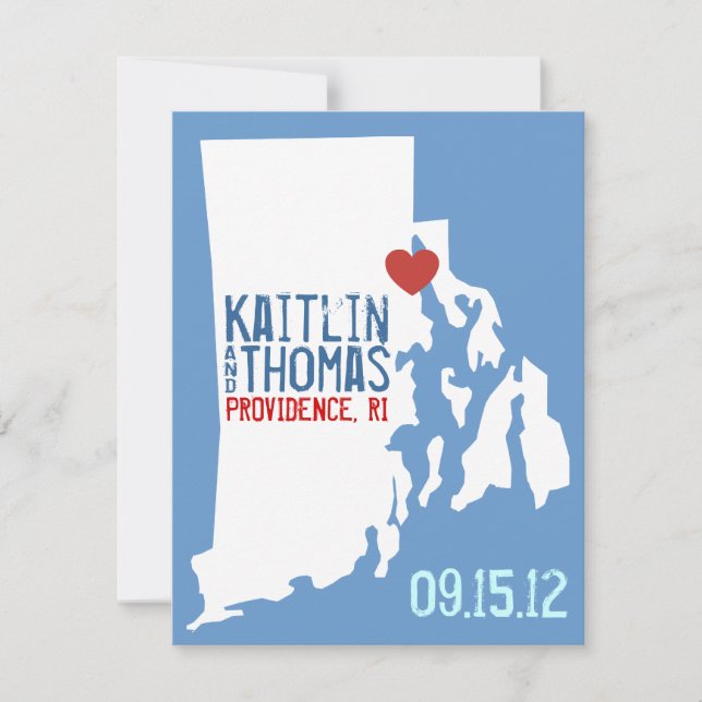 Save The Date Enregistrer la date - Personnalisable - Rhode Isla (Devant)
