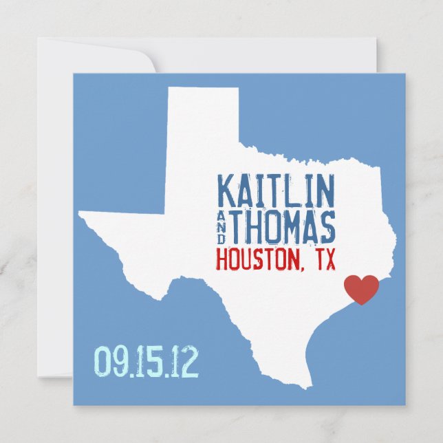 Save The Date Enregistrer la date - Personnalisable - Texas (Devant)