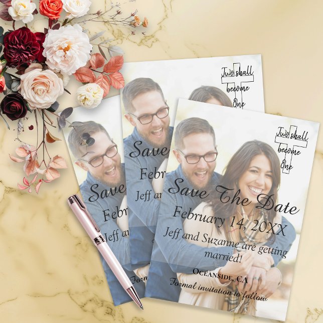 Save The Date Enregistrer La Date Photo Christian Engagé Faire-p (Créateur téléchargé)