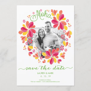 Save The Date Enregistrer la date - Photo, Tropical, Hawaiian, Î