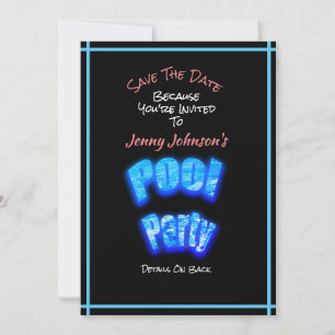 Save The Date Enregistrer La Date Pool Fille Fête Anniversaire I