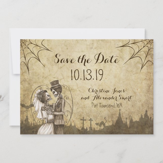 Save The Date Enregistrer la date pour le Mariage d'Halloween av (Devant)