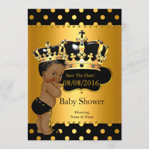 Save The Date Enregistrer la date Prince Baby shower Ethnic