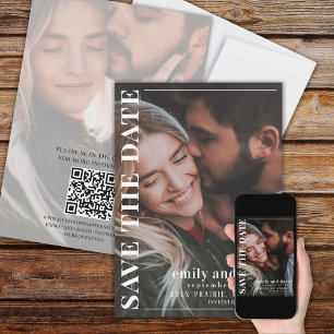 Save The Date Enregistrer la date QR Code 2 photo minimaliste mo